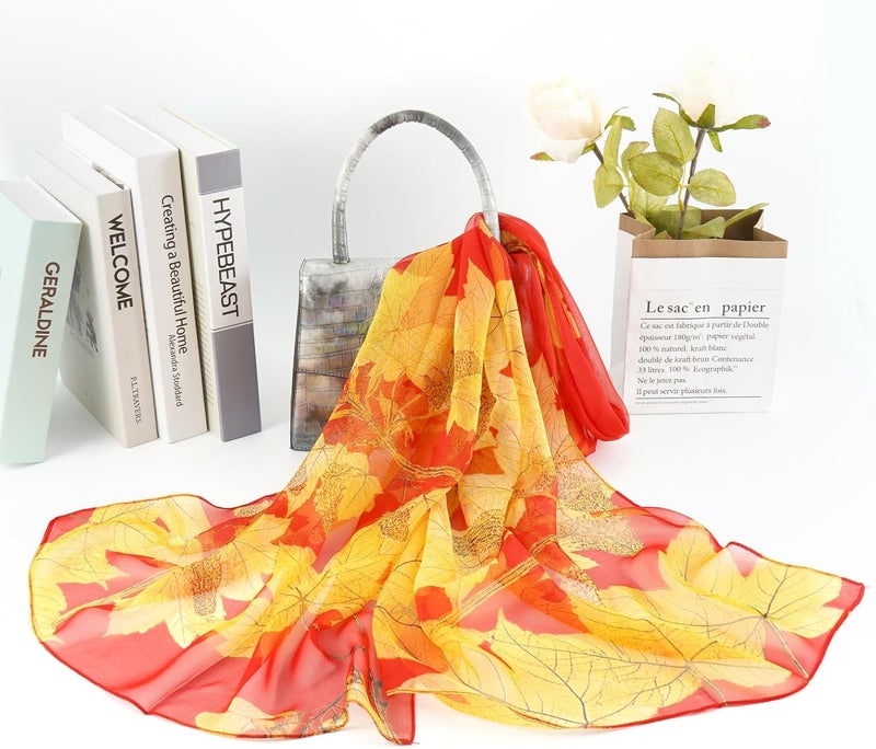 E-Clover Women Soft Floral Print Shawl Chiffon Sheer Scarf - Image 3